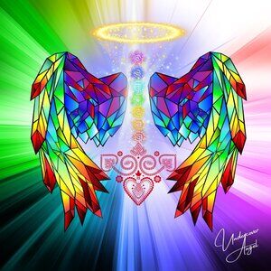 Chroma Seraphis • Vibrant Angelic Healing Art Print 8x8